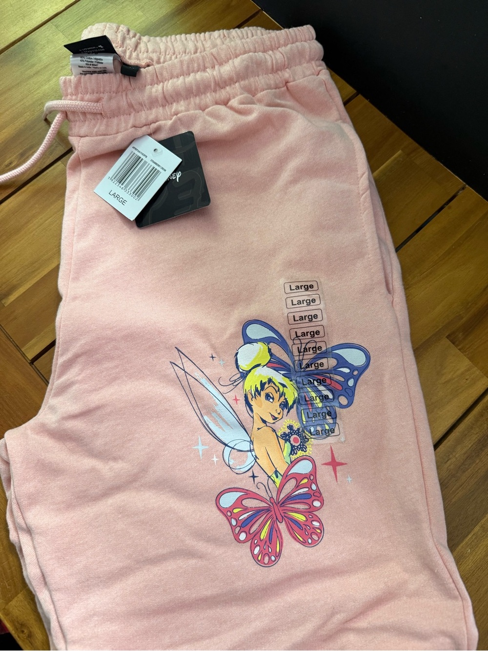 Disney Pink Tinker Bell Butterfly Jogger Pants